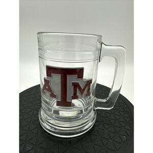 Texas A&M Aggies 16oz Thick Glass Tankard Beer Mug EUC